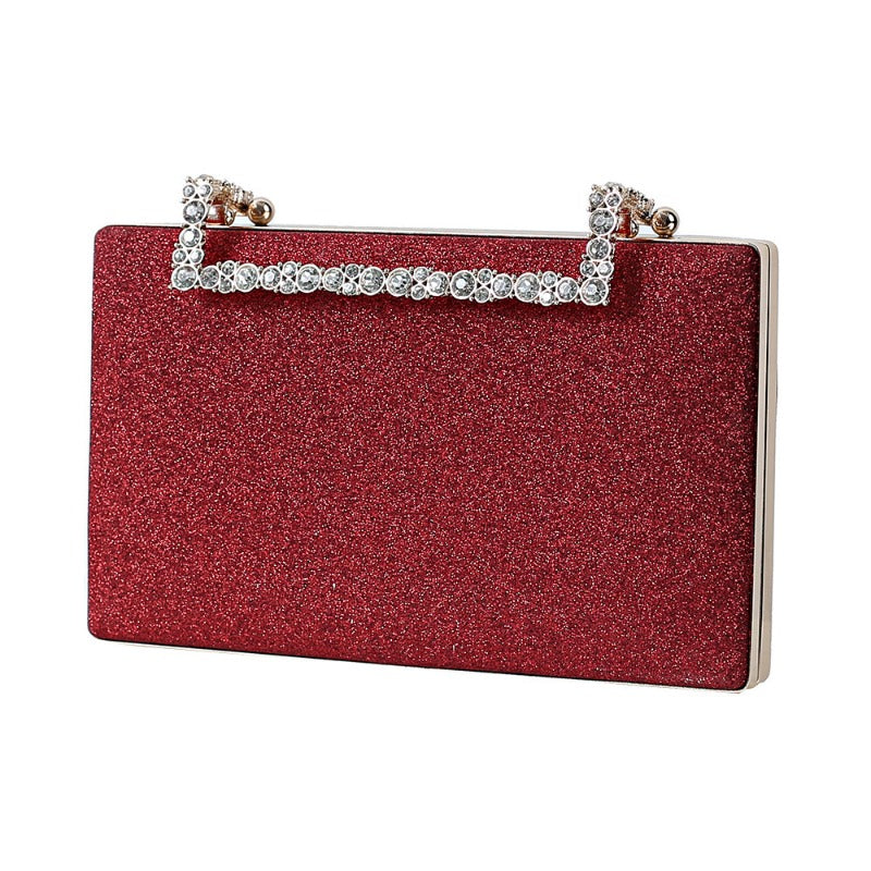 Wholesale Multi Color Shiny Pink Party Diamond Black Handbag